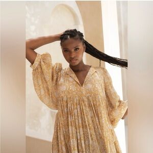 Daughters of India Kyra Midi Dress in Cumin Size L
Small Ethical Fashion